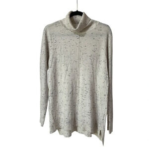 Calvin Klein Sweater Turtleneck Lightweight Top Knit Long Sleeve Speckled Size L